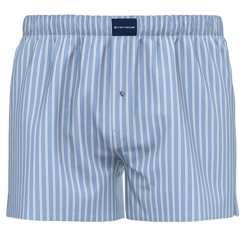 TOM TAILOR 2-pack wijde boxershorts basic stripe blauw TOM TAILOR 2-pack Wijde Boxershorts Basic Stripe Blauw -Boxers Winkel