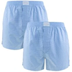 TOM TAILOR 2-pack Wijde Boxershorts Micro Stripes Blauw