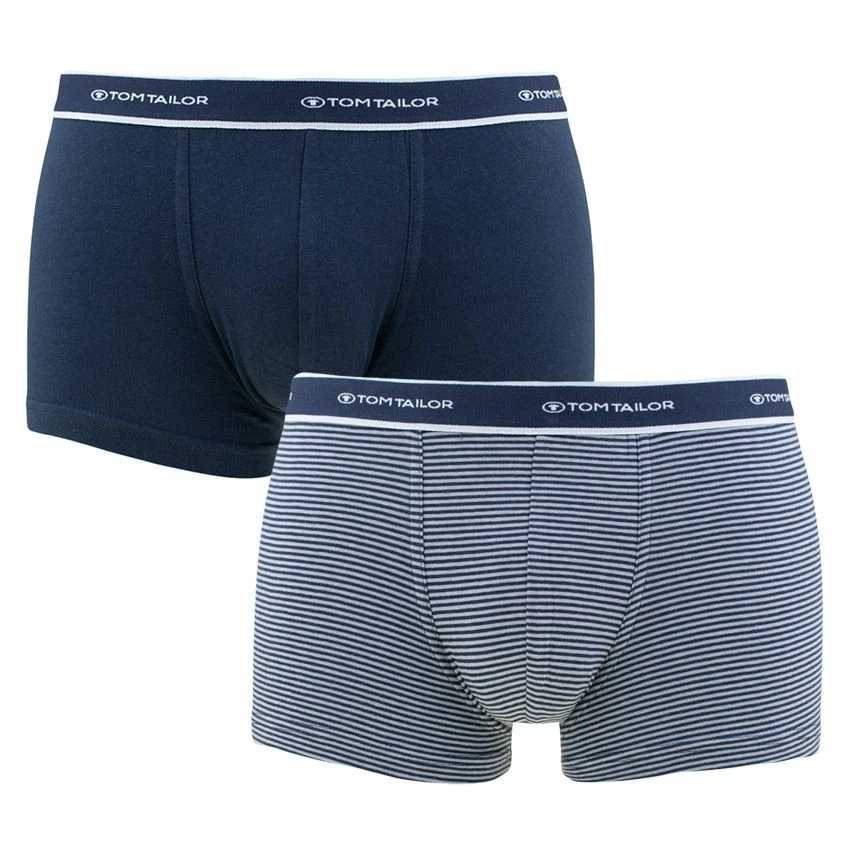 TOM TAILOR 2-pack boxers basic stripe blauw & grijs TOM TAILOR 2-pack Boxers Basic Stripe Blauw & Grijs -Boxers Winkel