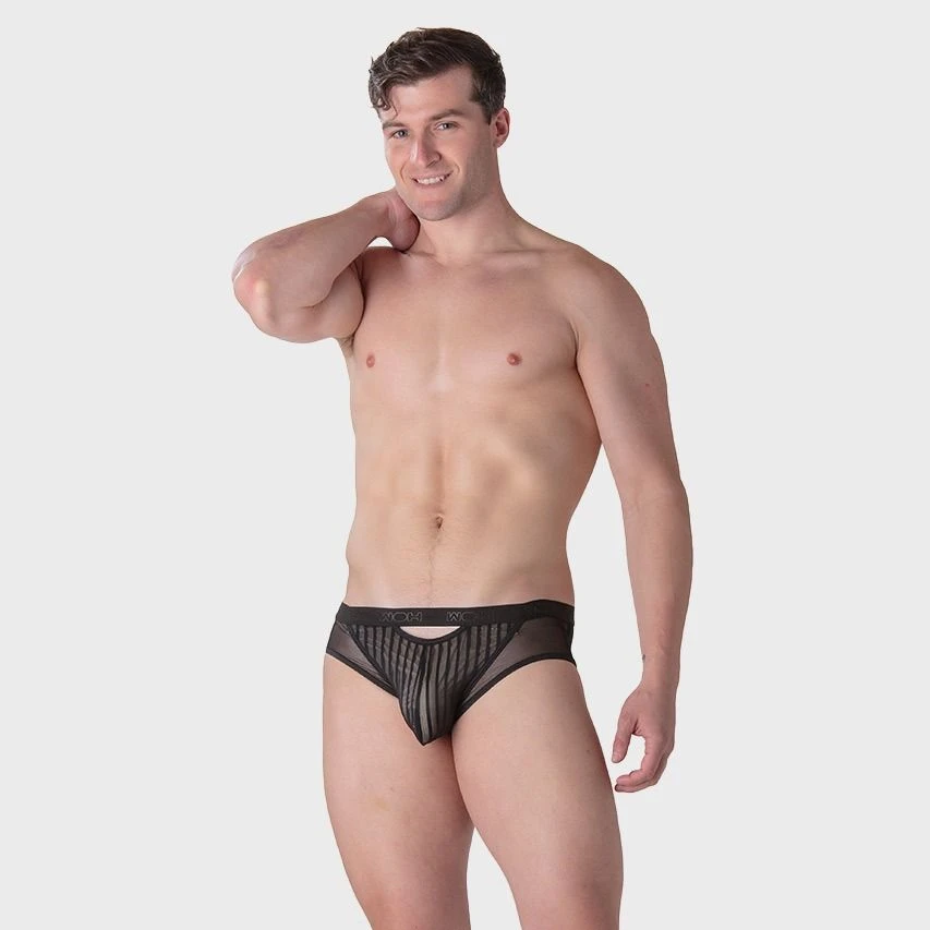 WOH microfiber herenslip personal allure mesh zwart WOH Microfiber Herenslip Personal Allure Mesh Zwart -Boxers Winkel