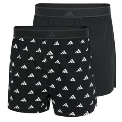 Adidas Active 2-pack Wijde Boxershorts Basic All Over Logo Zwart