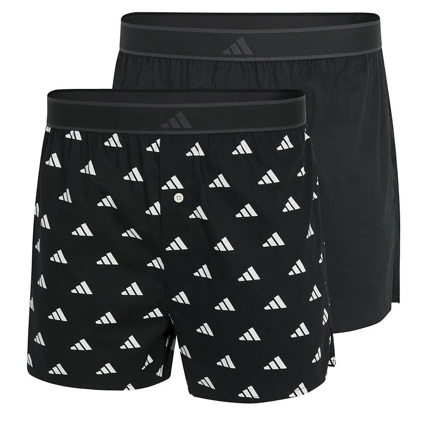 Adidas active 2-pack wijde boxershorts basic all over logo zwart Adidas Active 2-pack Wijde Boxershorts Basic All Over Logo Zwart -Boxers Winkel