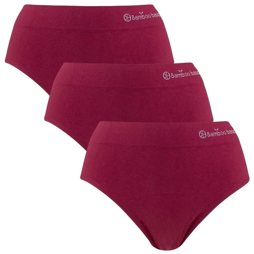 Bamboo Basics dames 3-pack slips belle burgundy rood Bamboo Basics Dames 3-pack Slips Belle Burgundy Rood -Boxers Winkel