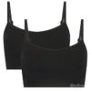 Bamboo Basics Dames 2-pack Bralettes Elle Zwart