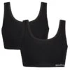 Bamboo Basics Dames 2-pack Bralettes Seamless Ruby Rib Zwart