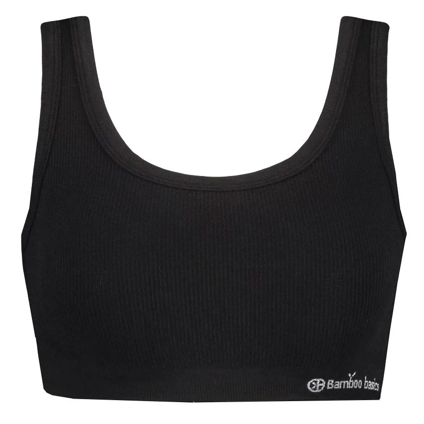 Bamboo Basics dames 2-pack bralettes seamless ruby rib zwart Bamboo Basics Dames 2-pack Bralettes Seamless Ruby Rib Zwart -Boxers Winkel