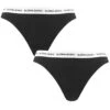 BJØRN BORG Björn Borg Dames Soft Cotton Stretch 2-pack Strings Zwart