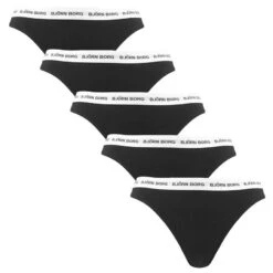 BJØRN BORG Björn Borg Dames Soft Cotton Stretch 5-pack Strings Zwart