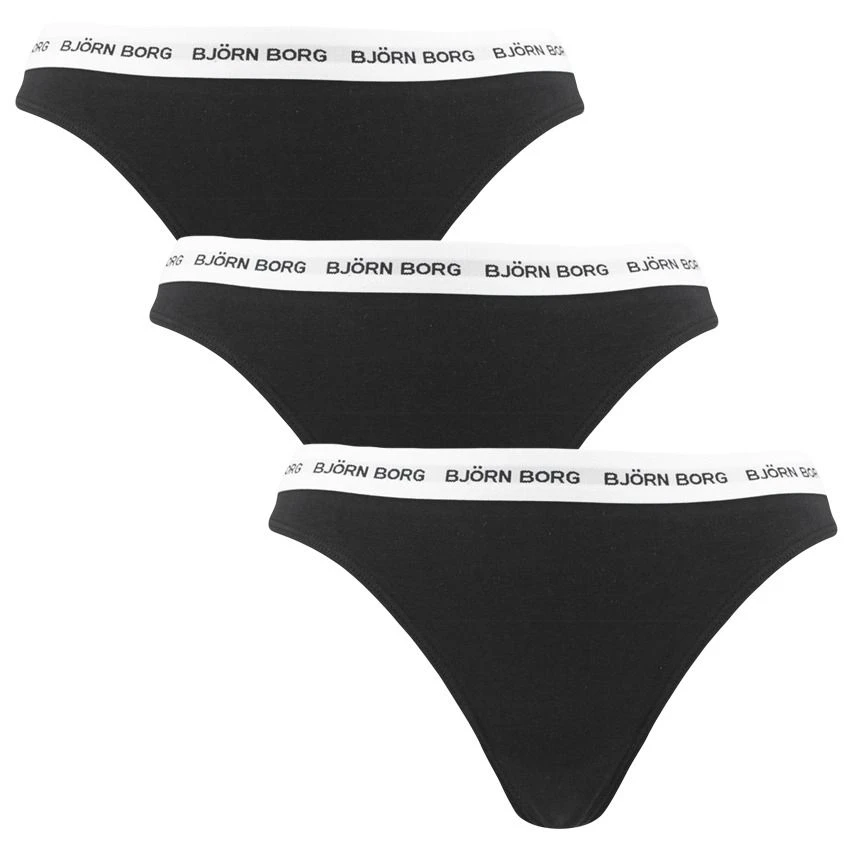 Björn Borg dames 3-pack strings zwart BJØRN BORG Björn Borg Dames 3-pack Strings Zwart -Boxers Winkel