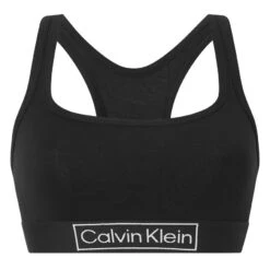 Calvin Klein Dames Unlined Logo Bralette Zwart