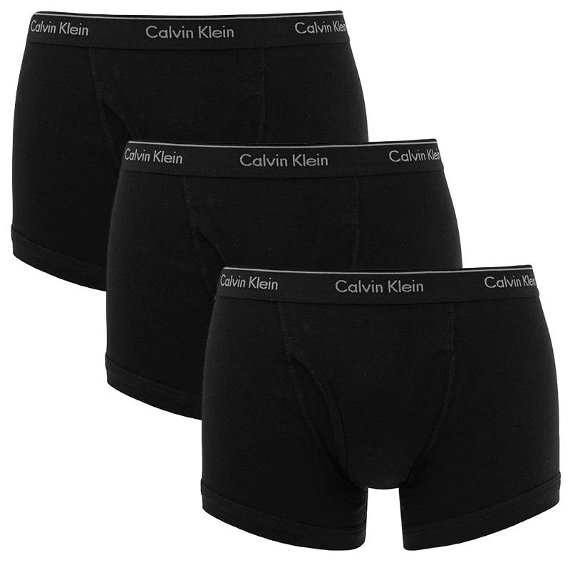 Calvin Klein classic 3-pack cotton trunks with fly zwart Calvin Klein Classic 3-pack Cotton Trunks With Fly Zwart -Boxers Winkel