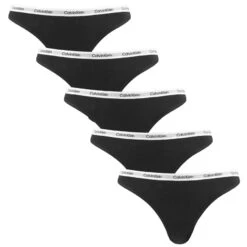 Calvin Klein Dames 5-pack Strings Modern Logo Zwart