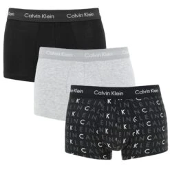Calvin Klein 3-pack Low Rise Trunks Zwart / Grijs / Logo