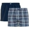 CECEBA 2-pack Wijde Boxershorts Basic Check Blauw