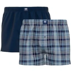 CECEBA 2-pack Wijde Boxershorts Basic Check Blauw