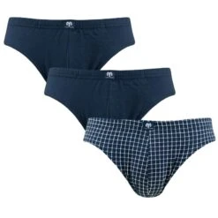 CECEBA 3-pack Herenslips Basic Blocks Blauw