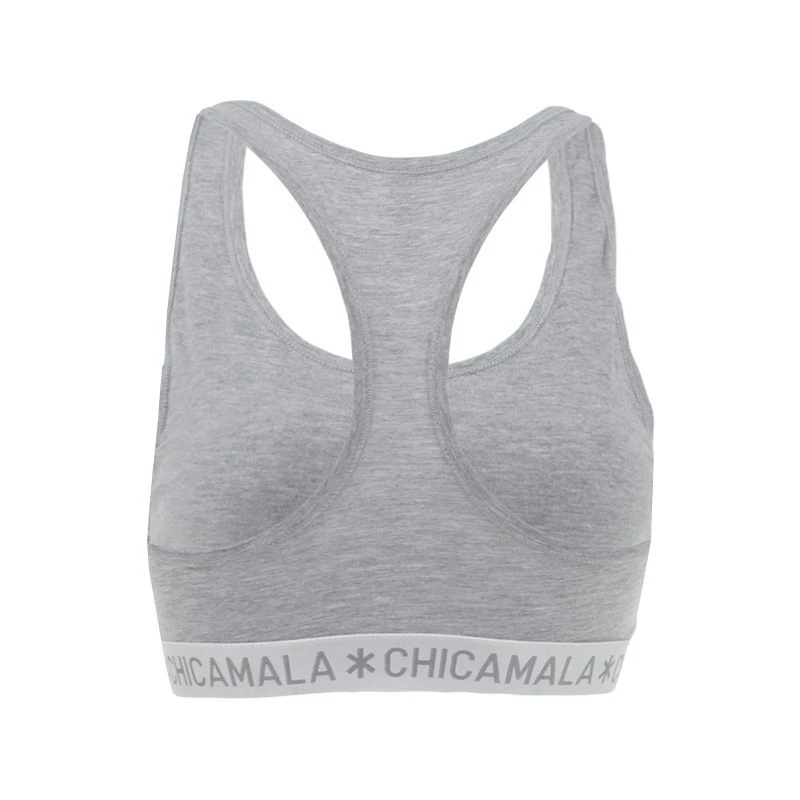 Chicamala dames racer back bralette basic grijs Chicamala Dames Racer Back Bralette Basic Grijs -Boxers Winkel