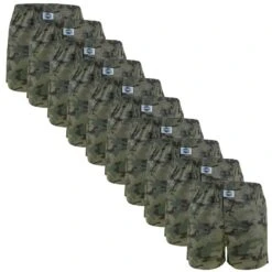 DEAL 10-pack Wijde Boxershorts Camouflage Groen
