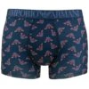 Emporio Armani Microfiber Boxer All Over Logo Blauw