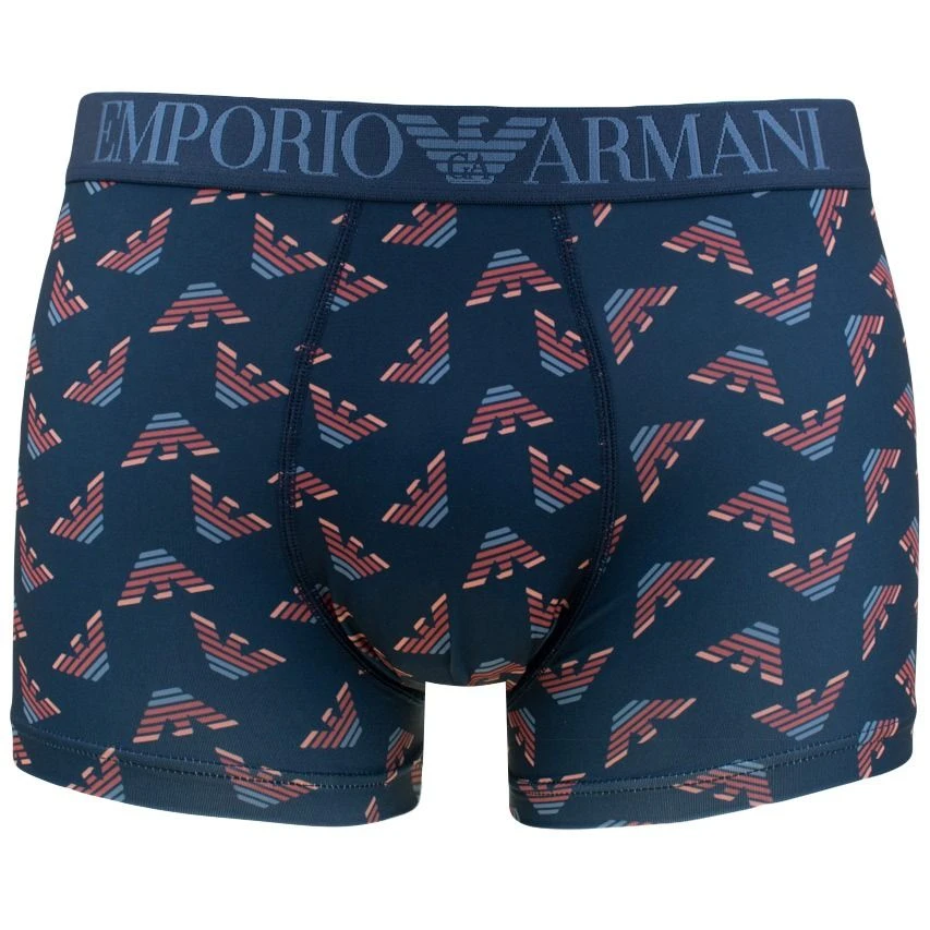 Emporio Armani microfiber boxer all over logo blauw Emporio Armani Microfiber Boxer All Over Logo Blauw -Boxers Winkel