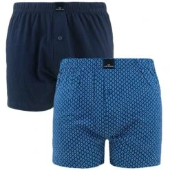 Götzburg 2-pack Wijde Boxershorts Basic Print Blauw