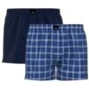 Götzburg 2-pack Wijde Boxershorts Basic Check Blauw