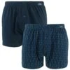 Götzburg 2-pack Wijde Boxers Geruit Minipatroon Blauw