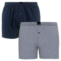 Götzburg 2-pack Wijde Boxershorts Print Blauw & Wit