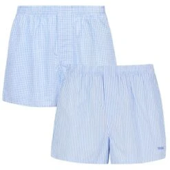 Hugo Boss BOSS 2-pack Wijde Boxershorts Mix Print Blauw
