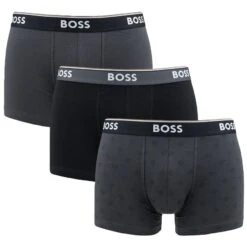 Hugo Boss BOSS Power 3-pack Boxer Trunks Basic Zwart & Grijs