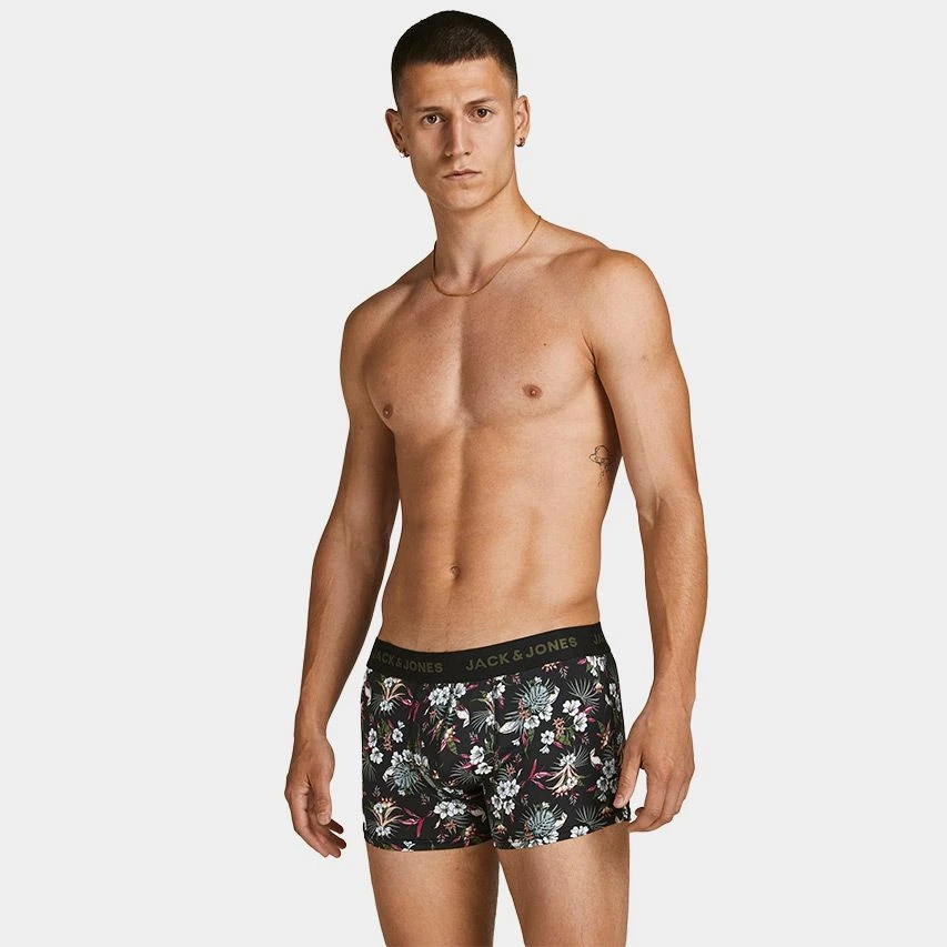 Jack & Jones 3-pack microfiber boxers flower zwart Jack & Jones 3-pack Microfiber Boxers Flower Zwart -Boxers Winkel
