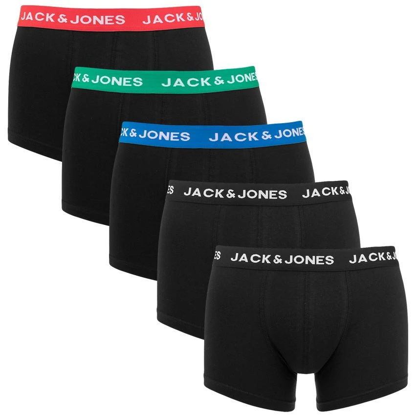 Jack & Jones 5-pack boxer trunks huey combi zwart Jack & Jones 5-pack Boxer Trunks Huey Combi Zwart -Boxers Winkel