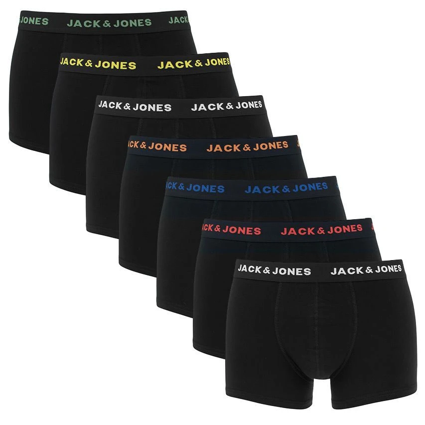 Jack & Jones 7-pack boxer trunks basic combi zwart Jack & Jones 7-pack Boxer Trunks Basic Combi Zwart -Boxers Winkel