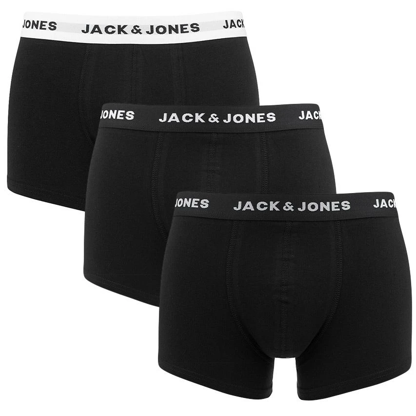 Jack & Jones 3-pack boxer trunks solid zwart Jack & Jones 3-pack Boxer Trunks Solid Zwart -Boxers Winkel