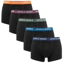Jack & Jones 5-pack Boxer Trunks Oliver Solid Zwart