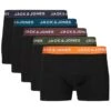 Jack & Jones 5-pack Boxer Trunks Plus Size Oliver Solid Zwart