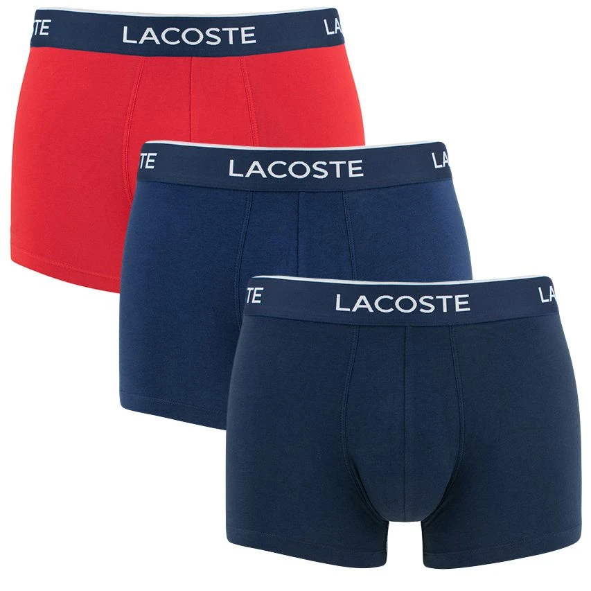 Lacoste 3-pack boxers basic blauw & rood Lacoste 3-pack Boxers Basic Blauw & Rood -Boxers Winkel