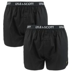 Lyle & Scott 2-pack Wijde Boxershorts Dylan Zwart