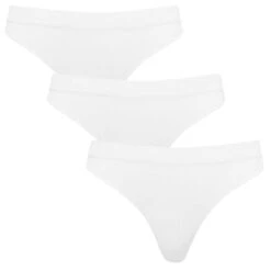 ONLY Dames 3-pack Microfiber Strings Vicky Rib Wit