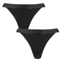 ONLY Dames 2-pack Strings Cool Cotton Zwart