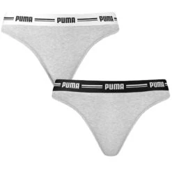 PUMA Dames 2-pack Cotton Modal Strings Grijs