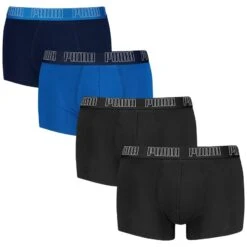 PUMA 4-pack Boxer Trunks Everyday Zwart & Blauw