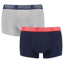 PUMA 2-pack Boxer Trunks Basic Blauw & Grijs