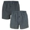 Schiesser 2-pack Wijde Boxershorts Ruit Grijs