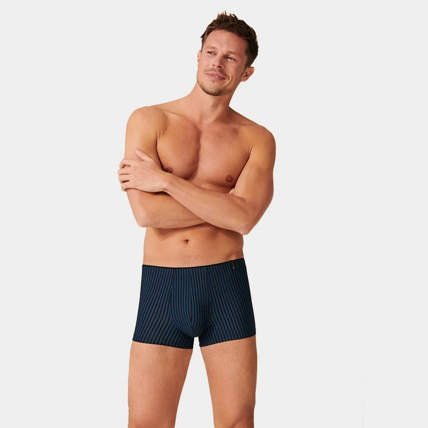 Schiesser long life modal soft boxer stripe blauw Schiesser Long Life Modal Soft Boxer Stripe Blauw -Boxers Winkel
